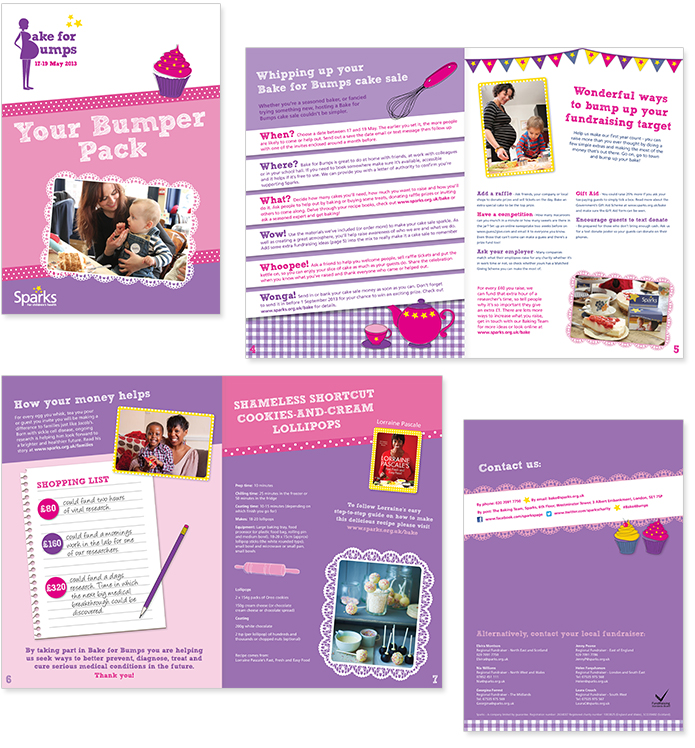 Brochure for Sparks' Bake for Bumps campaign