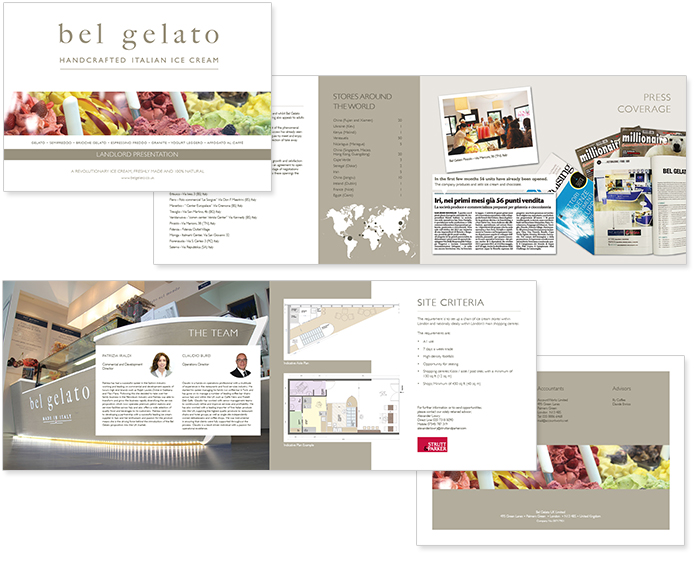 Brochure for Bel Gelato
