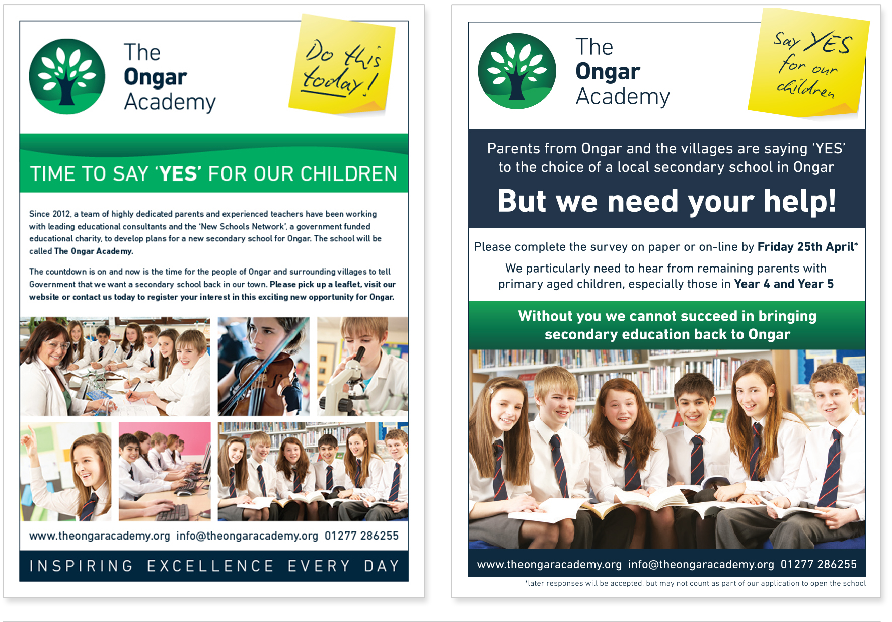 Advertisements for Ongar Academy School