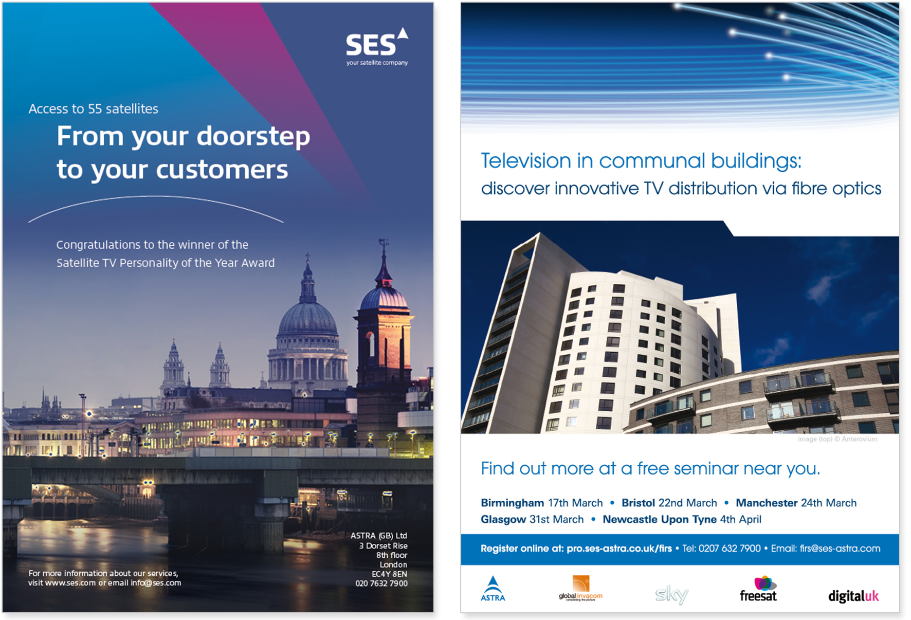 Advertisements for SES Astra