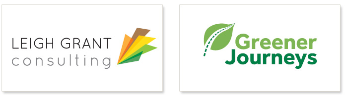 Logo for Leigh Grant Consulting / logo for Greener Journeys